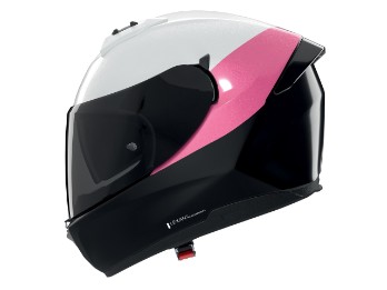 N60-6 Verniciatura Speciale Motorradhelm (Schwarz/Perlweiß/Pink)