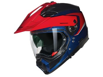 N70-2X N-Com Convinto 344 Motorradhelm (Blau/Rot/Weiß)