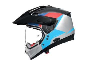 N70-2X N-Com Turbine Motorradhelm (Weiß/Schwarz/Blau/Rot)