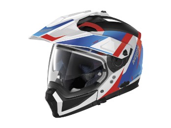 N70-2 X 06 Skyfall N-Com Enduro-Helm (Schwarz/Blau/Weiß/Rot)