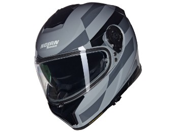 N80-8 N-Com Alfiere 345 Motorradhelm (Grau/Schwarz)