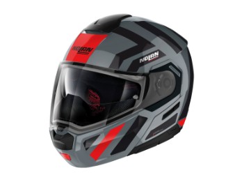 N90-3 Laneway N-Com Klapphelm (grau/schwarz/rot)