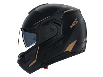 N90-3 N-Com Sincrono Motorradhelm (Schwarzmatt/Anthrazit/Gold)
