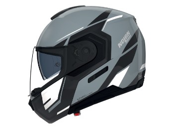 N90-3 N-Com Sincrono Motorradhelm (Grau/Schwarz/Weiß)