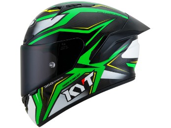 NZ-Race Stride Integralhelm (Carbonmatt/Grün/Weiß)
