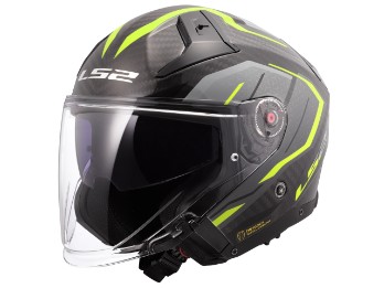 OF603 Infinity II Carbon Urus Motorradhelm (Schwarz/Gelb/Carbon)