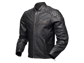 Phinix Motorrad Lederjacke (Schwarz)