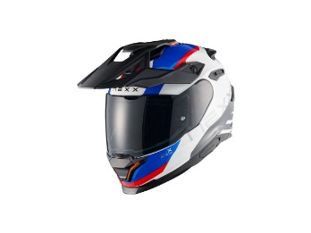 Y.Travl Quest Motorradhelm (Weiß/Blau/Rot)