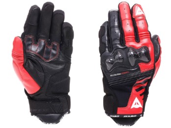 Reacto Carbon Motorradhandschuhe (kurz | schwarz / rot)