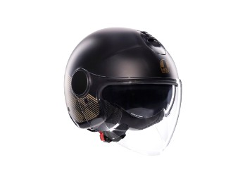 Eteres Ponza Motorradhelm (Schwarzmatt/Gold)