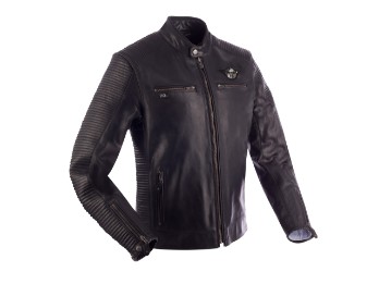 Riverton Motorradlederjacke Herren (schwarz/grau)