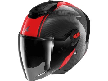 RS Jet Skin Jethelm mit Visier (Carbon/Schwarz/Rot)