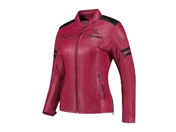 Joyce V2 Motorrad Lederjacke Damen (Rot/Schwarz)