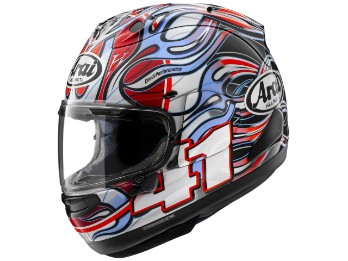 RX-7 Evo Haga WSBK-Replica Motorradhelm (Rot/Blau/Weiß/Schwarz)