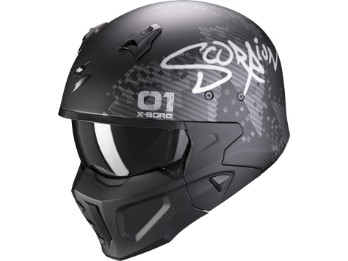 Covert-X Xborg Streetfighter Helm (Schwarzmatt/Silber)