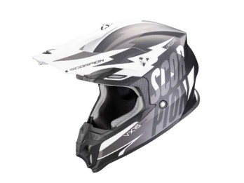 VX-16 EVO Air Slanter Crosshelm (Schwarzmatt/Silber)