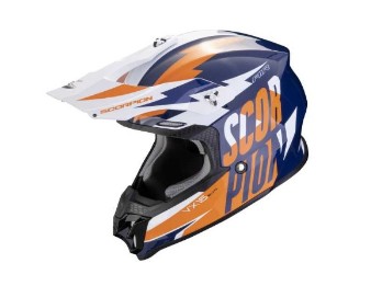 VX-16 EVO Air Slanter Crosshelm (Blau/Orange)