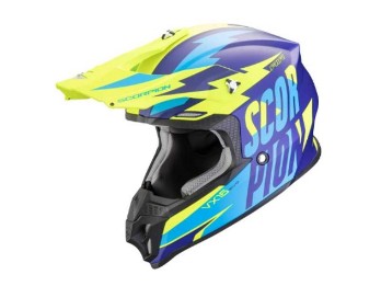 VX-16 EVO Air Slanter Crosshelm (Blaumatt/Neongelb)