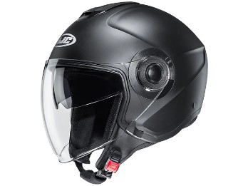 i40N Solid Semi Flat Jethelm mit Visier(Schwarzmatt)