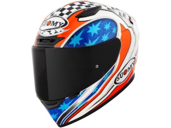 Track-1 Troy Bayliss Replica 2002 Integralhelm (Weiß/Blau/Rot)