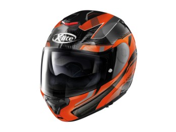 X-1005 Ultra Carbon Powertrain Klapphelm (schwarz/carbon/orange)