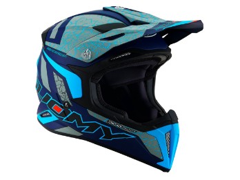 X-Wing Reel E06 Motorradhelm (Blaumatt/Grau)