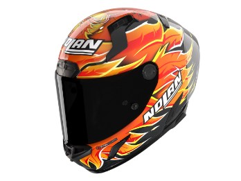 X-804 RS U.C. Replica Iannone Motorradhelm (Carbon/Rot/Orange/Gelb)