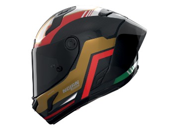 X-804 RS U.C. Piega Motorradhelm (Carbon/Gold/Rot/Grün/Weiß)