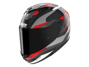 X-904 Ultra Carbon Calibro Motorradhelm (Carbon/Anthrazit/Rot)