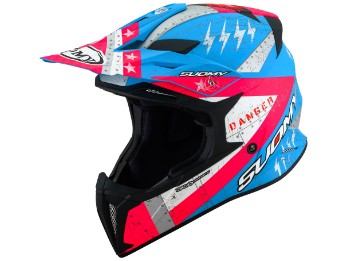 X-Wing Jetfighter E06 Motorradhelm (Pinkmatt/Blau/Weiß)