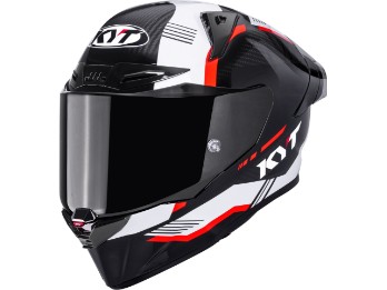 R1R Carbon Zone Motorradhelm (Schwarz/Weiß/Rot)