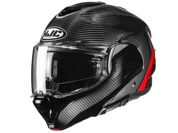 HJC F100 Carbon Stan MC1 Klapphelm (schwarz / rot)