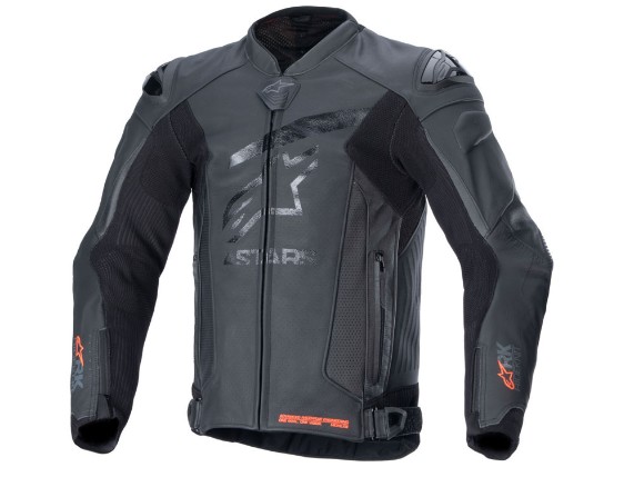 Alpinestars GP Plus R V4 Rideknit perforierte Leder Motorradjacke (schwarz)