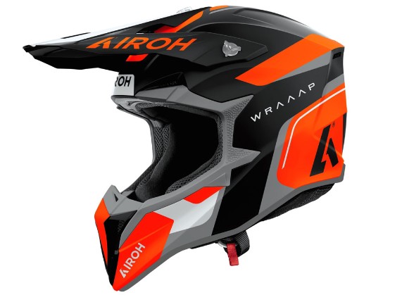 Airoh Wraaap Conquer Motocrosshelm (schwarz / grau / orange)