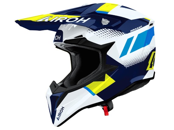 Airoh Wraaap Vision Motocrosshelm (weiß / blau / gelb)