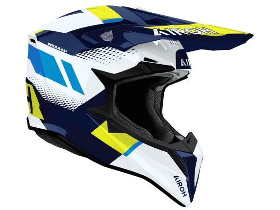 Airoh Wraaap Vision Motocrosshelm (weiß / blau / gelb)