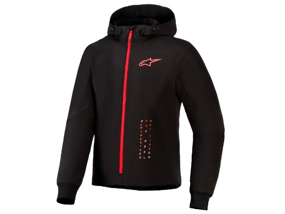 Alpinestars Radium Tech Zip Motorrad Hoodie (schwarz / rot)
