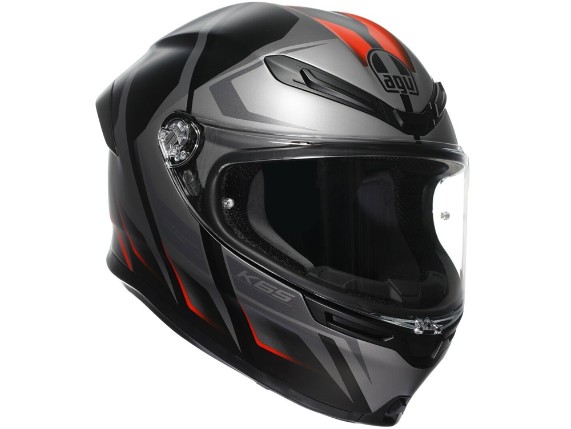 AGV K6 S Karve Integralhelm (schwarz / grau / rot)