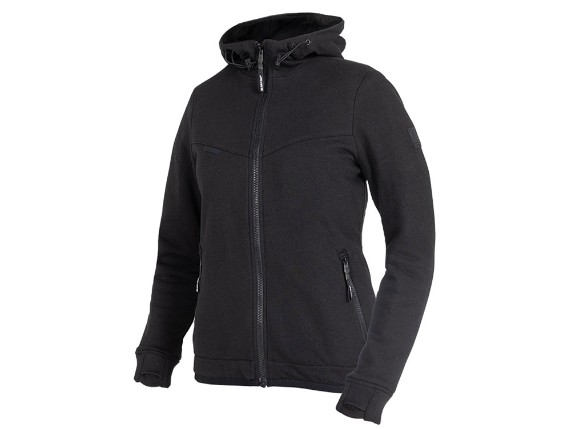 John Doe V3 XTM Softshell Ripstop Motorrad Hoodie Damen (schwarz)