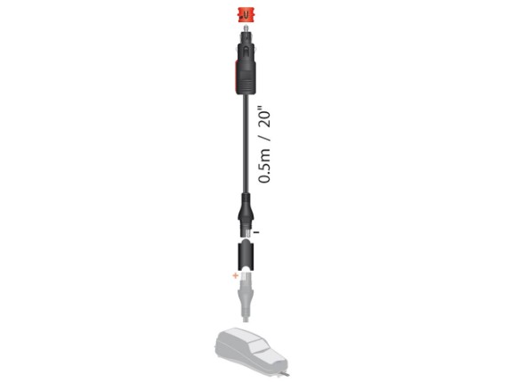 12V Stecker für DIN-Steckdosen & Zigarettenanzünder mit 0,5m Kabel auf  SAE-Stecker