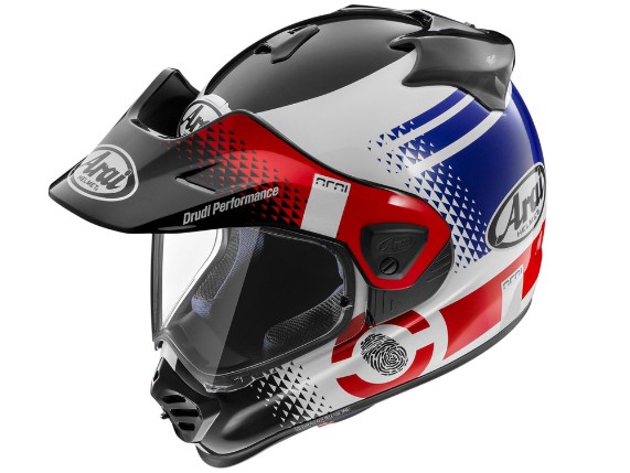 Arai Tour-X5 Print Adventure Endurohelm (schwarz / weiß / rot / blau)