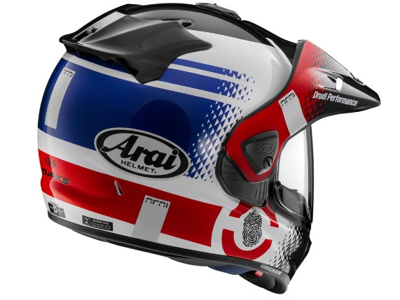 Arai Tour-X5 Print Adventure Endurohelm (schwarz / weiß / rot / blau)