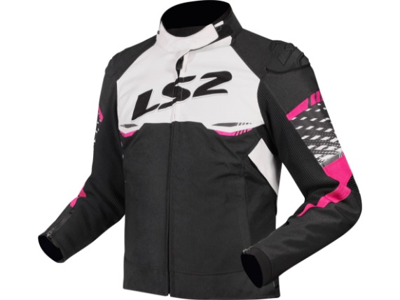LS2 APEX LADY JACKET BLACK WHITE PINK