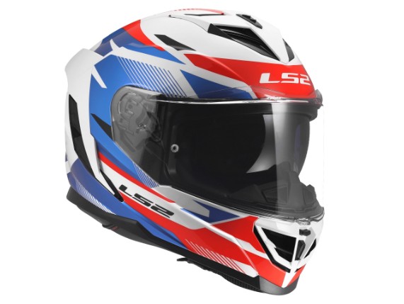 LS2 FF818 STORM III KOMAI WHITE BLUE RED -168180602 ( (9)