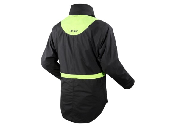 LS2 X-RAIN JACKET BLACK HI-VI YELLOW-back
