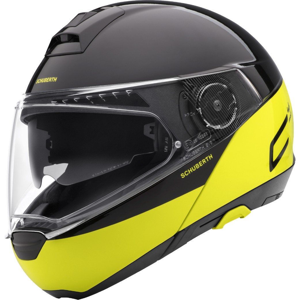 Klapphelm C4 Pro Swipe Yellow mit Sonnenblende und Pinlock