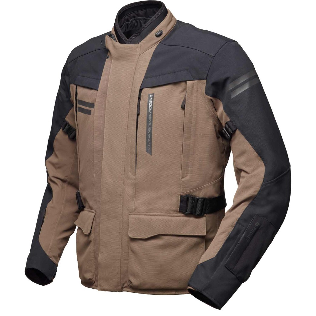 Paneo LT safari schwarz 3-Lagen-Laminat-Motorradjacke CE AA Tactel wasserdicht Steppjacke Protektoren