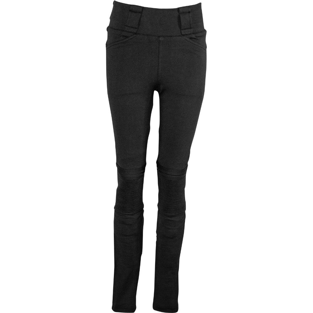 Claudia V2 schwarz Motorrad-Leggings CE Stretch Aramid mit Protektoren 
