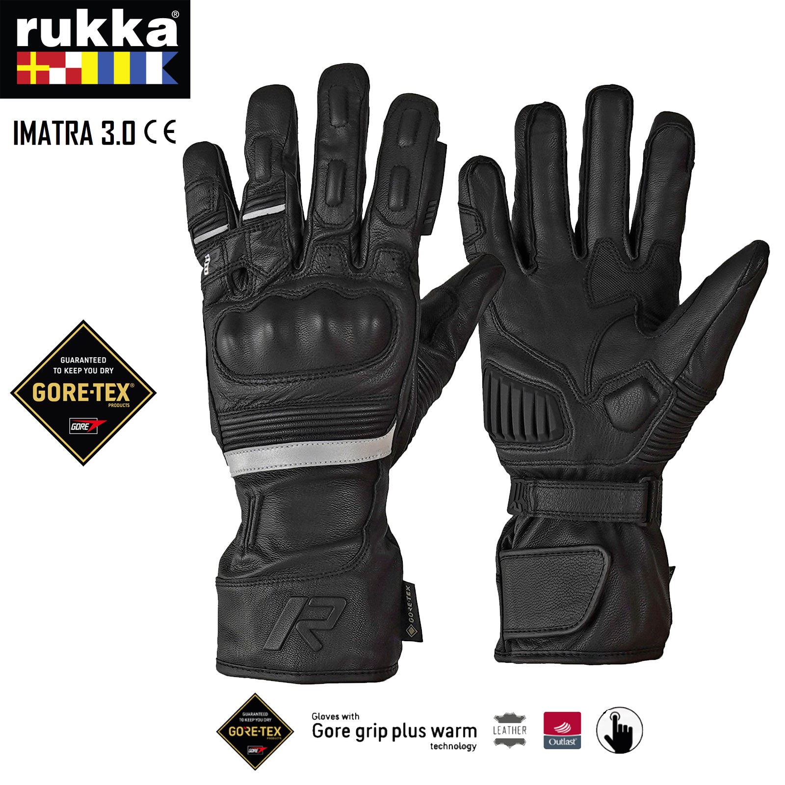 Rukka Mars Gore-Tex Thermo Motorrad Handschuhe Größe 7 Leder UVP €149,90 
