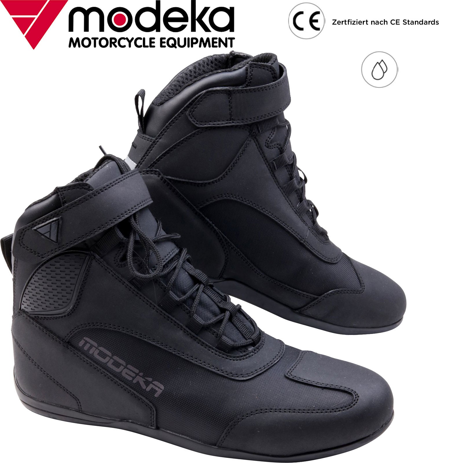 FALCO Motorrad Sneaker STARBOY 2 schwarz Leder elastisch CE Protektoren Gr 41